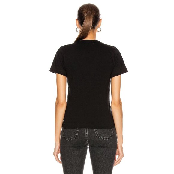 COMME DES GARCONS PLAY Womens Cotton Tee With Red Emblem in Black XSmall - Picture 2 of 14